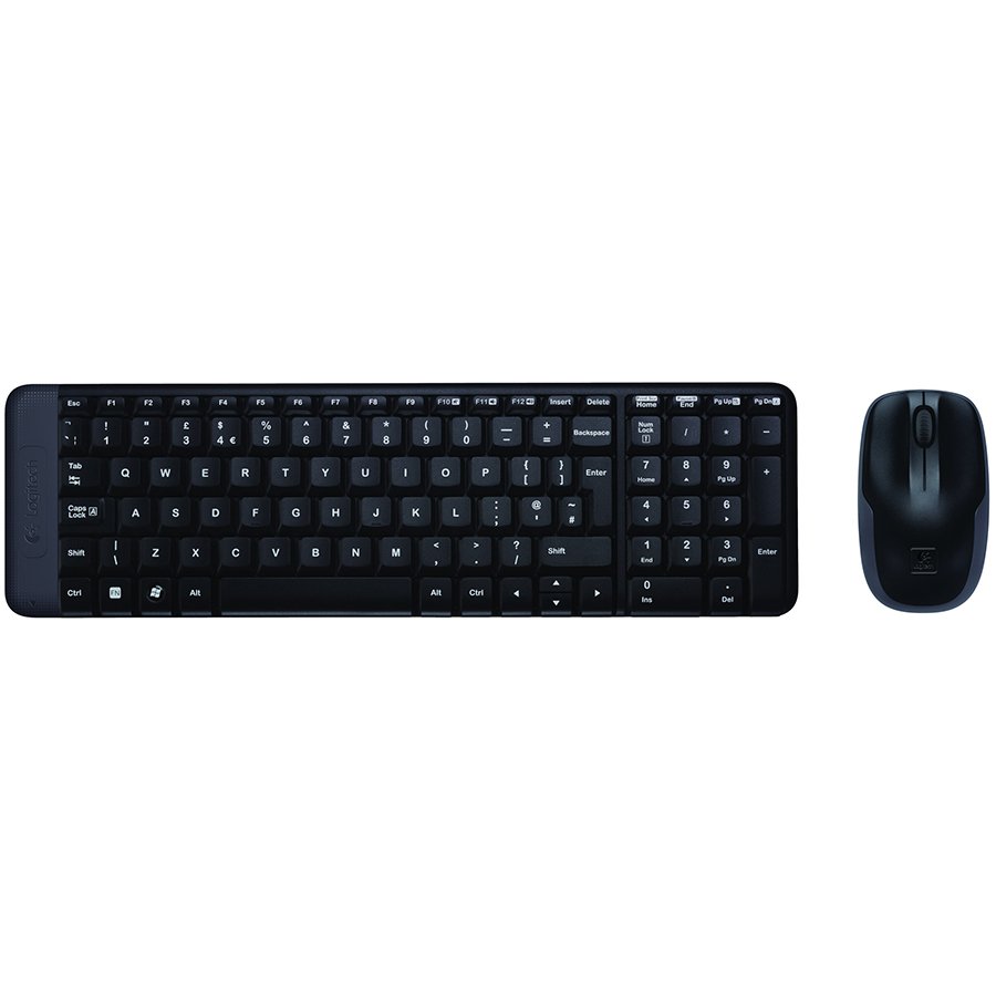 Безжичен комплект клавиатура и мишка LOGITECH MK220 - Черен