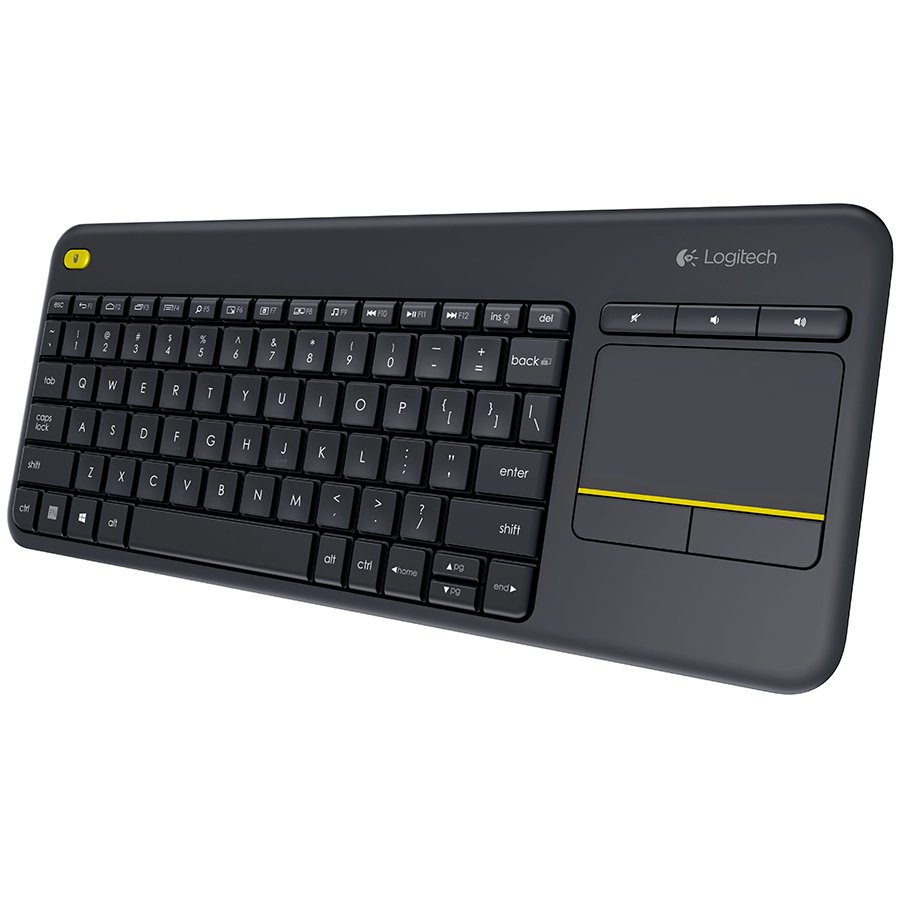 Безжична клавиатура с тъчпад LOGITECH K400 Plus - Черна - US Int'l
