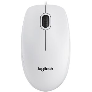 LOGITECH B100 Бяла Оптична Мишка с Кабел - USB