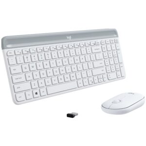 Безжичен комплект клавиатура и мишка LOGITECH MK470 Slim - Бял