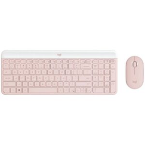 Безжичен комплект клавиатура и мишка LOGITECH MK470 Slim Combo - Розов