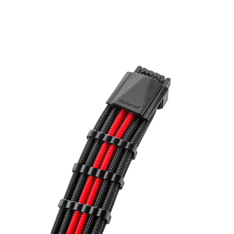 CableMod Pro ModMesh 12VHPWR PCI-e кабел за Super Flower и EVGA захранвания (Черен + Червен)