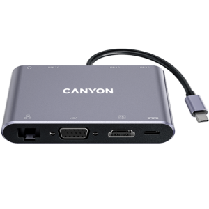 CANYON DS-14 USB-C 8-в-1 Хъб - Dark Grey