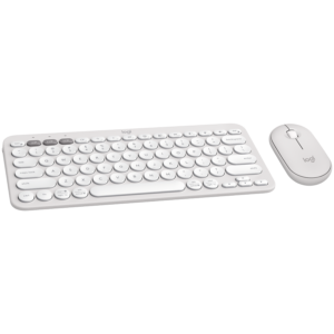 Безжичен комплект клавиатура и мишка Logitech Pebble 2 Combo - Бял