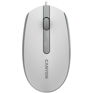 Мишка CANYON M-10 Жична Бяло/Сива