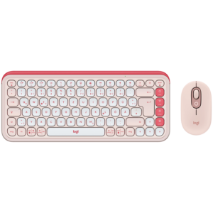 Комплект LOGITECH POP ICON - Розов - Безжична клавиатура и мишка