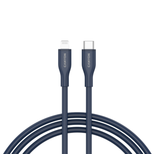 CANYON CLNM60 Син USB-C към Lightning кабел с MFI сертификат, 1 метър