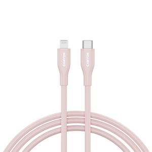 CANYON CLNM60 Розов Силиконов Кабел за Зареждане Lightning 60W MFI - 1 метър