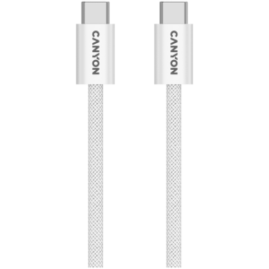 CANYON OnWire 60MG Магнитен USB-C към USB-C кабел, 1м, Бял