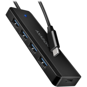 AXAGON HUE-C1C USB-C Хъб - 4x USB 3.2 Gen 1, Захранване, 20см Кабел