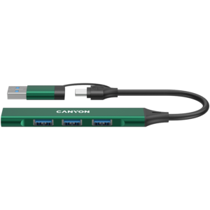 CANYON DS-02 4-в-1 USB хъб - Зелен