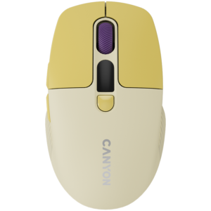Безжична мишка CANYON MW-26 LCD Silent Dual Mode, Жълта