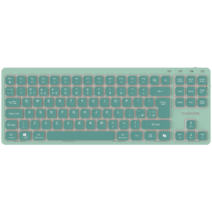 CANYON OnType 10 - Нископрофилна Жична Клавиатура, Зелена, EN