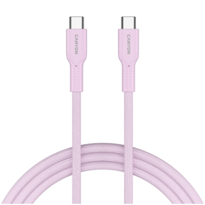 CANYON OnWire 60CL Розов USB-C към USB-C Кабел за Зареждане 1м