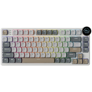 ROYAL KLUDGE RK N80 Pearly Dawn - Механична геймърска клавиатура с червени суичове