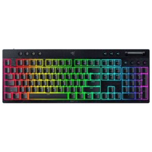 Razer BlackWidow V4 Low-profile HyperSpeed - Безжична Геймърска Клавиатура с Механични Суичове (Green, US Layout)