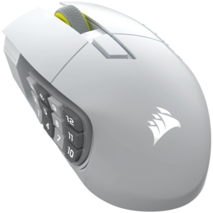Безжична геймърска мишка CORSAIR SCIMITAR ELITE WIRELESS SE - Бяла