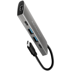AXAGON HMC-5G21: 4-портов USB-C хъб с HDMI 4K/30Hz и Power Delivery 60W