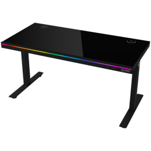 Геймърско бюро с регулируема височина, безжично зареждане, RGB.